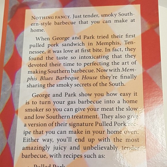 Vintage 2008 Memphis Blues BBQ House Cookbook by George Siu Park Heffelfinger BC - Picture 4 of 16
